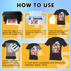 Inkjet Printable Heat Transfer Paper DARK LIGHT T-shirt Iron-on 20 Sheets 8.5×11