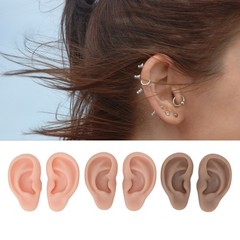 ¦3 Pairs Silicone Ear Model Soft Flexible Ears 3 Colors Artificial Reusable For