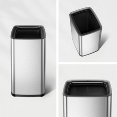 EKO Laguna 2.6 Gallon/10L Open Top Trash Can – Modern Matte Stainless Steel W…