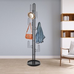 Black Clothing Rack Stand Freestanding Coat Rack Cactus Shape Clothing Stand