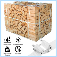 3/4″ x 500 Woven Cord Strapping Kit with 100 Metal Wire Buckles 2400 lb Strength