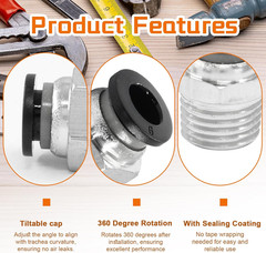 10 Pcs Push to Connect Fittings 6 mm Tube OD x 1/4 In NPT Thread, Male Straight