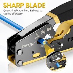 RJ45 Crimping Tool Ethernet Crimp Tool Crimper for RJ11/RJ12 Standard, RJ45 P…