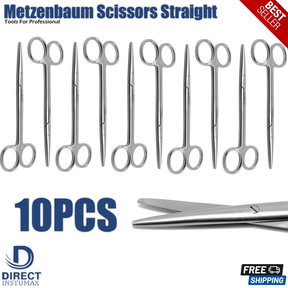 Medical Metzenbaum Scissors, Straight, Premium German Stainless Steel Super Cut