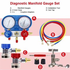 A/C AC Manifold Gauge Set for Car test Kit Manometer Gauge System Refrigeration