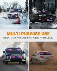 2 Pack 10.7 Inch Side Window Front/Rear Windshield Strobe Lights | 24 LED Warnin