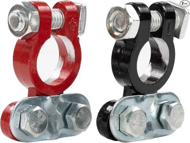 2Pcs Automotive Battery Terminal Clamps, Corrosion Resistant Positive Negative C