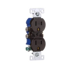 Eaton TR270B Tamper Resistant Duplex Receptacle, Brown