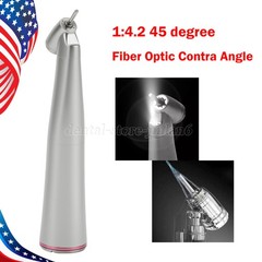 Dental Optic Fiber LED 1:4.2 Increasing Handpiece 45°Angle Head External Channel