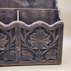Vintage Lerner Faux Wood Look Plastic Desk Organizer 70s Retro MCM 3 Tier 6 Slot