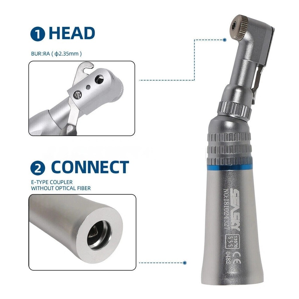 Push Button/Latch E-Type Slow Low Speed Contra Angle Handpiece Dental