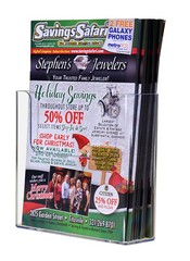 7.5″W Flyer Rack Booklet Holder Wall or Countertop Display