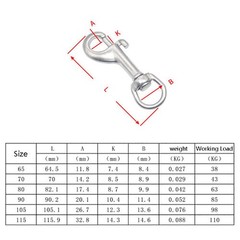65mm-115mm Swivel Eye Trigger Hook,Snap Hook Stainless Steel 304 Key holder Ring