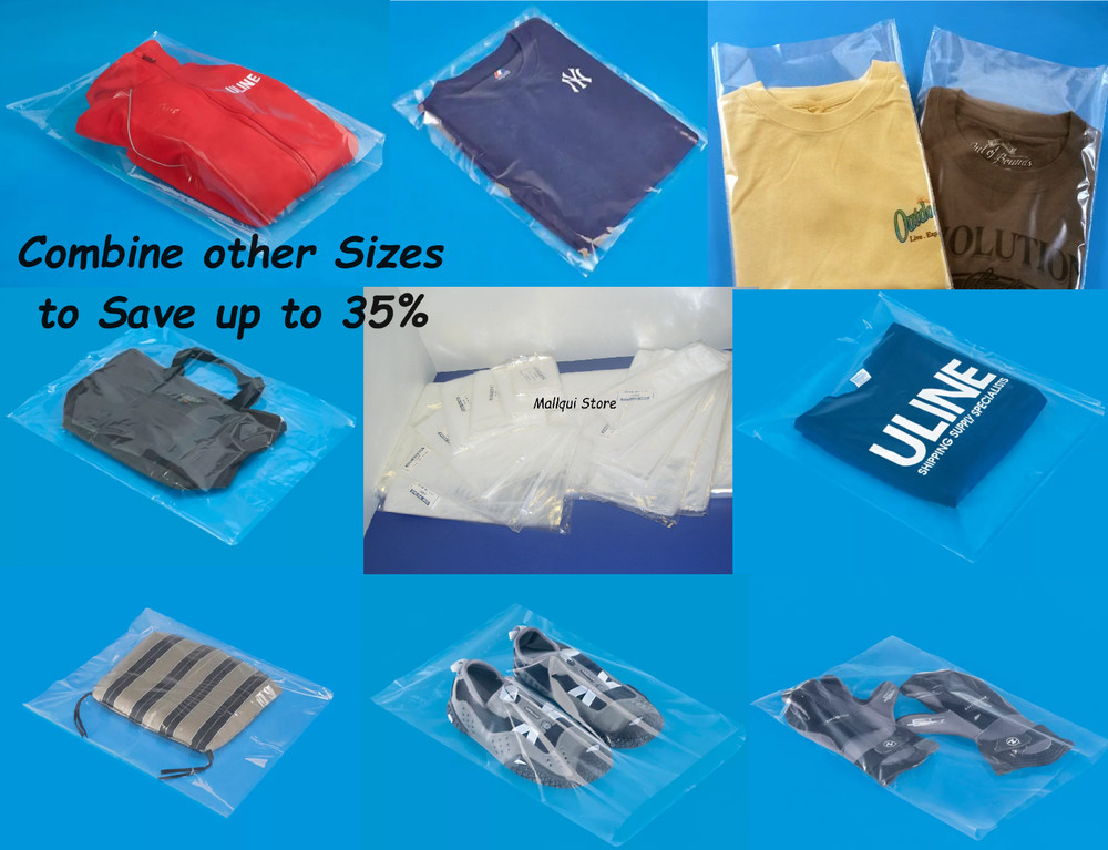 100 Clear 18 x 24 Poly Bags ULINE Best 1 MIL Thick Quality Flat Open Top bags