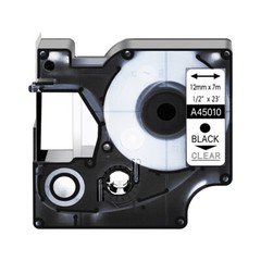 3 PK 45010 Black Clear Label Tape for DYMO D1 LabelPoint 200 250 Print 1/2″ 12MM