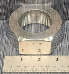 2″ FPT Polished Aluminum Pipe Retaining Nut w Collar, Drilled for Lock Wire