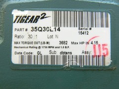 DODGE TIGEAR2 30:1 Ratio Speed Reducer 35Q30L14 3682 In Lbs 140TC