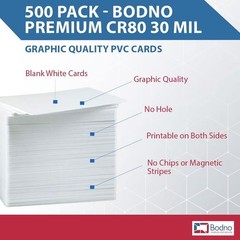 High-Quality White CR80 PVC Cards 30 Mil – 500 Count for Professional Use