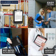 Sooez Clipboard with Storage, Clip Board 8.5 10″W x 1-1/4″D x 14-1/2″H, Black