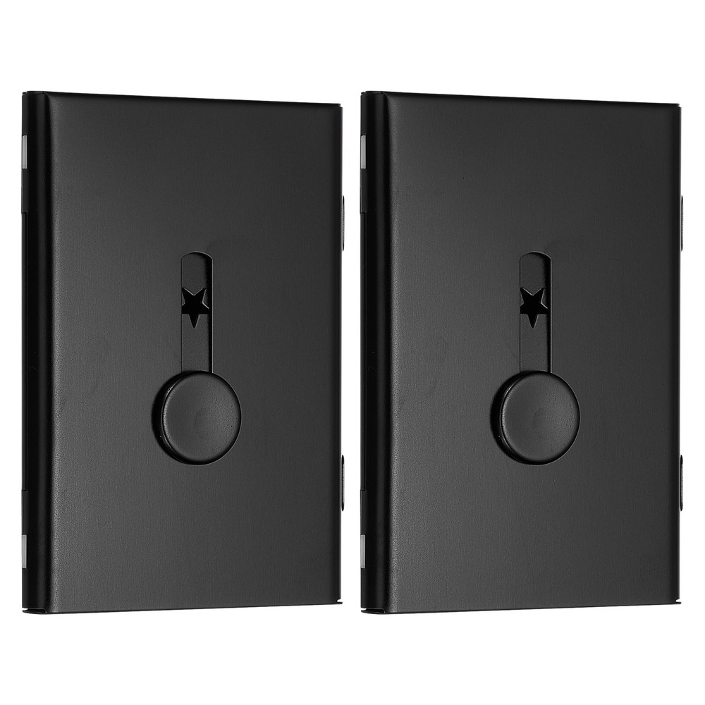 2 Pcs Business Card Holder, Thumb Drive Business Card Holder, Black