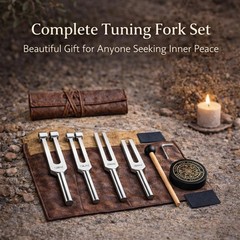 Tuning Forks for Healing Set (128Hz, 136.1Hz, 256Hz & 528Hz) – for Meditation