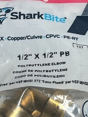 SharkBite Max 1/2″ x 1/2″ PB Polybutylene Elbow, NEW U4248LFA