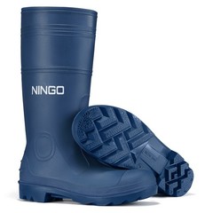 NINGO Men Steel Toe PVC Rain Boots Waterproof Cushioning Safety Work Boots Farm