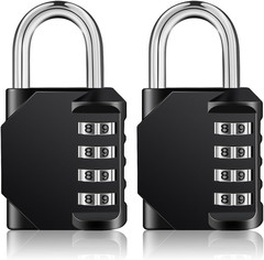 Padlock, Combination Lock 4 Digits, Outdoor Padlock Weatherproof for Gym Locker,