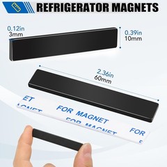 5x Strong Neodymium Bar Magnets, Black Waterproof Epoxy Coated, 60x10x3mm