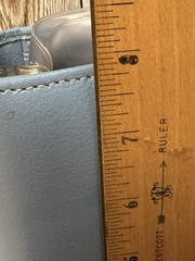 VTG Franklin Covey Lt Blue Pebble Leather Horse Bit Latch 8 X 6 Planner/Wallet
