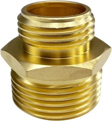 3/4″ GHT Male x 1″ NPT Male Connector, Brass Garden Hose Fitting, Adapter, Indus