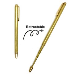 2PCS Copper Dowsing Rods, Retractable Divining 5.9 inches, Yellow