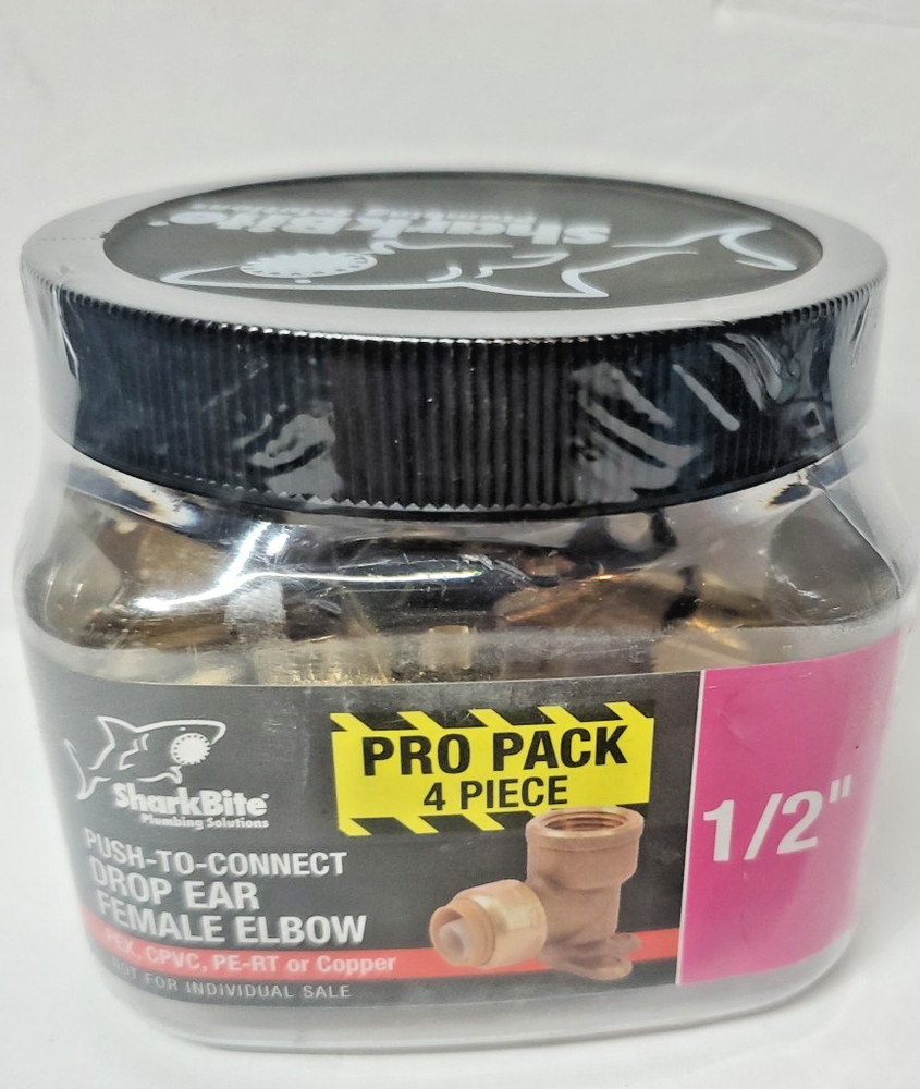SharkBite 1/2 in Push-to-Connect Brass 90-Degree Drop Ear Elbow Fitting