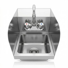 12 in. x 9 in. x 13 in. Wall Mount Stainless Steel Hand Sink with Side Splashes