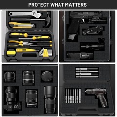 Dual-Thickness Case Foam Insert Kit 4PCS (2PCS 16x12x2″ + 2PCS 16x12x0.4″) – …