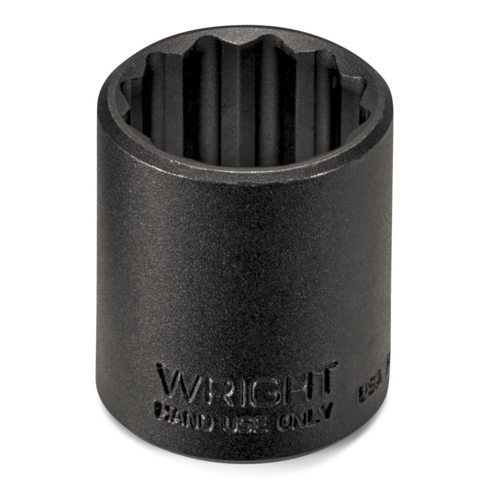 Wright Tool 33124 3/8″ Drive Black Finish Standard Socket 12 Point SAE 3/4″