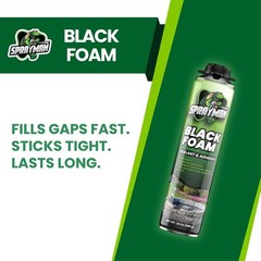 Sprayman Black Foam Sealant – (12×24 Oz) Expanding Polyurethane Pond & Landscape