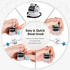 4 Digit Metal Hand Tally Counter Clicker Mechanical Number Count Pitch Counter 1