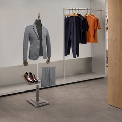 Male Clothing Display Rack Clothing Display Holder Free Stand Height Adjustable
