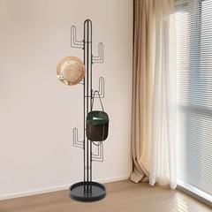 Black Clothing Rack Stand Freestanding Coat Rack Cactus Shape Clothing Stand