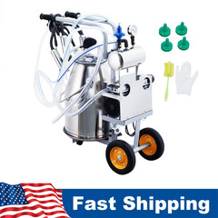 Portable Electric Cow Milking Machine Milking Equipment 25L 304 Stainless Steel