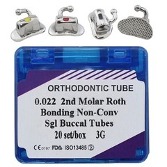 80Pcs Orthodontic Buccal Tube Dental 1st 2nd Molar Tube Roth MBT 022 Bondable 3G