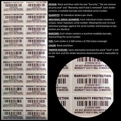 Warranty Void If Removed Security Sticker: INDIVIDUAL SERIAL NUMBERED (AvR010)