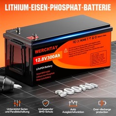 12V 300AH LiFePO4 Lithium Battery 15000+Cycles 200A BMS Solar Off-grid RV 3.8kwh
