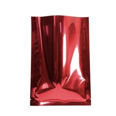 Flat Glossy Red Foil Open Top Mylar Sample Bags Pouches Variety Quantity Sizes