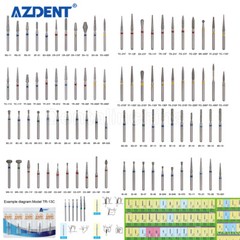 50PCS AZDENT Dental Diamond Burs Drill FG For High Speed Handpiece 5pcs/box