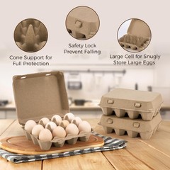 CINPIUK 100 Pack Egg Cartons, 3×4 Style Paper Pulp Egg Trays, Sturdy & Reusab…