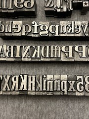 Letterpress Printing Block Mixed Lot Letters, Numbers, Symbols, BB & S Chicago