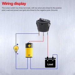 5Pcs 12V Round Rocker Switch ON/Off/ON AC 6A/250V 10A/125V SPST 3 Pin 3 Posit…