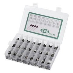 840 PCS PNP NPN Power Transistor Assortment Kit 24 Types Electronic Component